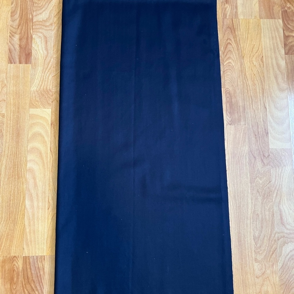 Vintage Navy Blue Indian worsted wool fabric 38” x 78”